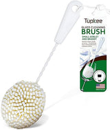 Tupkee Small Glass Cleaning Brush - Soft Non-Scratch Foam Bristles - Glass Cleaner Brush for Brandy, Cognac, Small Goblets, Crystal Glasses & Mugs