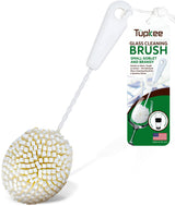 Tupkee Small Glass Cleaning Brush - Soft Non-Scratch Foam Bristles - Glass Cleaner Brush for Brandy, Cognac, Small Goblets, Crystal Glasses & Mugs