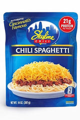 Skyline Chili & Spaghetti - Cincinnati Style - Authentic Recipe in Microwavable Pouches, Ideal for Cheese Coneys & Hot Dogs - Classic Flavor, Easy