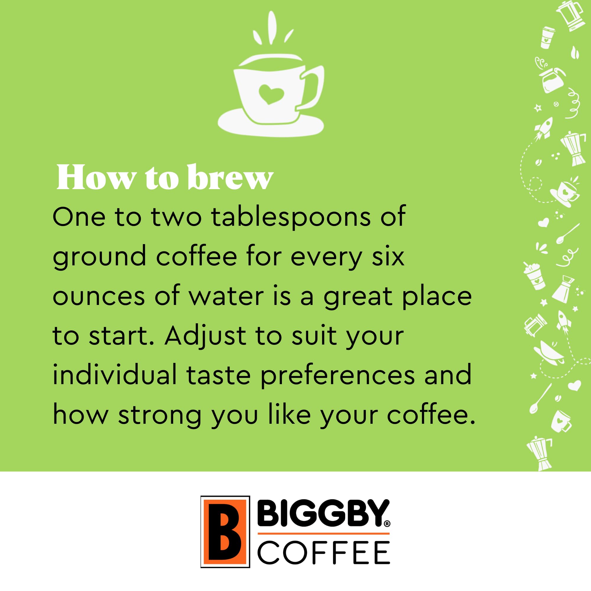 BIGGBY Brown Sugar Boubon Flavored Ground Coffee, 12oz Bag, Medium Roast