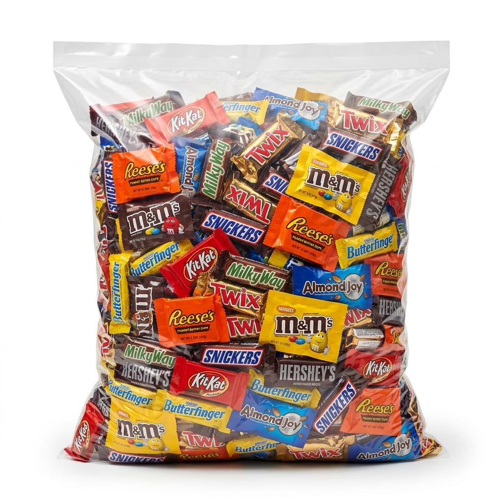 Chocolate Candy Variety Pack - Individually Wrapped Bulk Assortment of Fun Size Bars, Peanut Butter Cups & Chocolate Treats - Perfect for Snacking