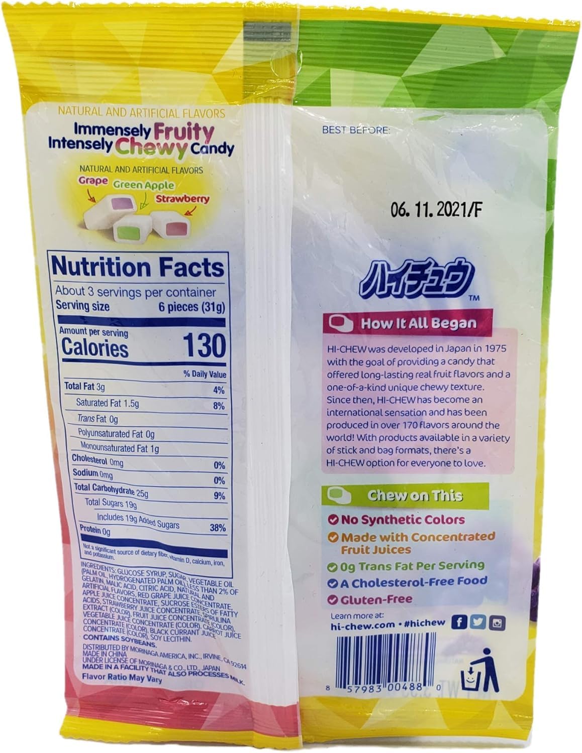 Assorted Chewy Fruit Candy Variety Pack - Two 3.5 oz Bags with Tropical and Original Fruit Flavors, Soft & Chewy Candy for Sharing