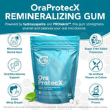 OraProtecX Remineralizing Gum Hydroxyapatite Gum for Bad Breath, Mineralizing Teeth & Dental Health with Protektin & Xylitol Anti Cavity Protection