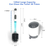 REDANT Toilet Brush and Holder Set, Silicone Toilet Bowl Brush/Cleaner Scrubber, Reusable Bathroom Cleaning Supplies with Cleaners Dispenser