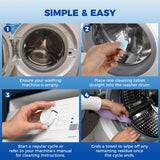 Gihen Washing Machine Cleaning Tablets 24 Count, Powerful Clean Descaler & Odor Remover for All Front & Top Load HE Washers, Septic Safe, 12 Month