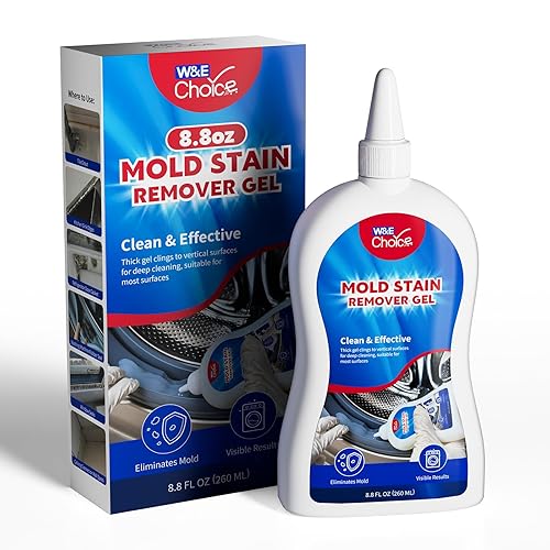 W&E Choice Stain Remover Gel Cleaner for Shower, Bathroom Tile Grout and Caulk - Heavy Duty Cleaner for Front Load Washing Machine Rubber Seal - No