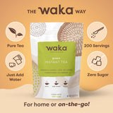 Waka Instant Green Tea Mix, Original - 100% Tea Leaves, No Additives, Unsweetened Tea Powder for 50 Quarts or 200 Cups - Easy and Quick Hot or Iced