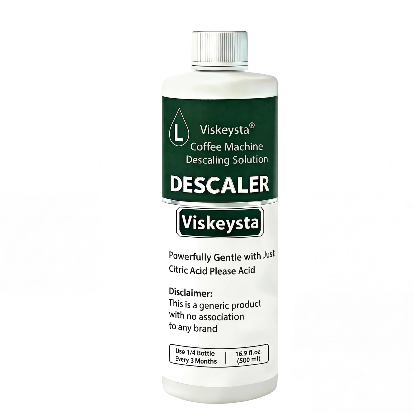 Viskeysta Gentle Descaling Compatible with Coffee Machines, 500ml Bottle for 4 Uses