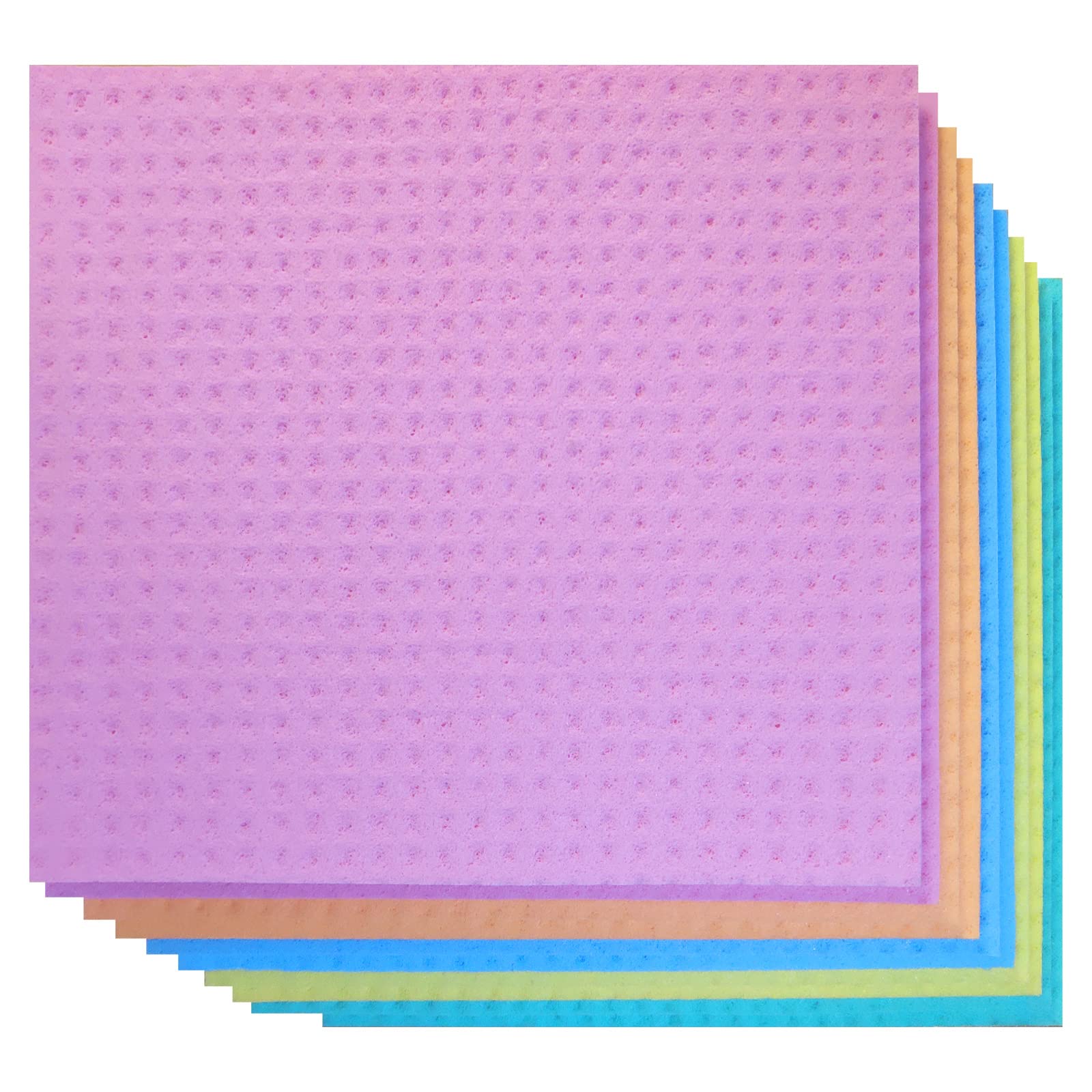 JYKJ Swedish Dishcloths Cellulose Cleaning Cloths - Pack of 10 - Environmentally Friendly, Natural Cellulose Sponge Cloth - Multi-Purpose Reusable