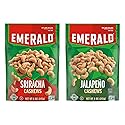 Emerald Nuts Combo (Variety Pack) Featuring Jalapeno Seasoned Cashews & Sriracha Seasoned Cashews | 5 Oz Resealable Bags | Kosher Certified, Non-GMO