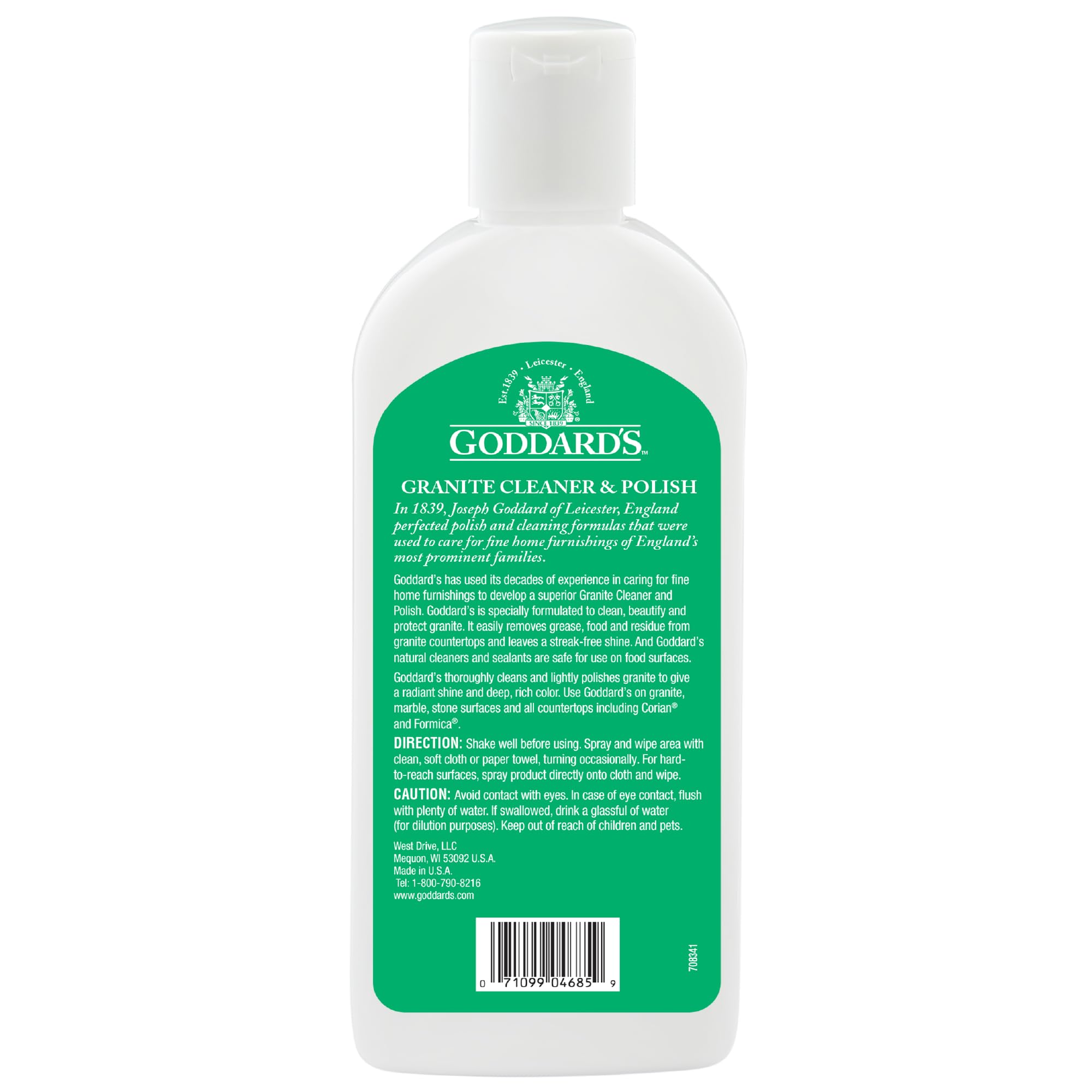 Goddard's Granite & Marble Polish - Clean and Shine Countertops, Tile, and Stone with Carnauba Wax - Water Stain Protection, 8oz