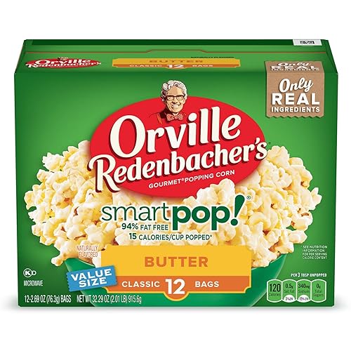 Orville Redenbacher’s Microwave Popcorn SmartPop! Value Size, Butter Flavor, 4g Fiber Per Serving, 2.69 oz., 12-Count