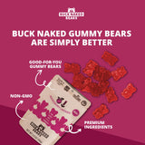 Buck Naked Bears - Huckleberry Lavender Gummy Bears - Soft, Smooth, and Sweeter Like a Fruit Snack - Plant-Based Gummies Good Snack Choice - Non-GMO
