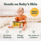 Roobi Baby Laundry Detergent Sheets. Specially Formulated for Sensitive Skin. Newborns, Infants & Toddlers Clothes. Peachy Lullaby Scent. Up to 128