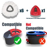 homsis 6+1 Pack Mop Head Replacement Compatible with O Ceda EasyWring Spin Mop Replace Refills for Ocedar, Deep Cleaning Machine Washable