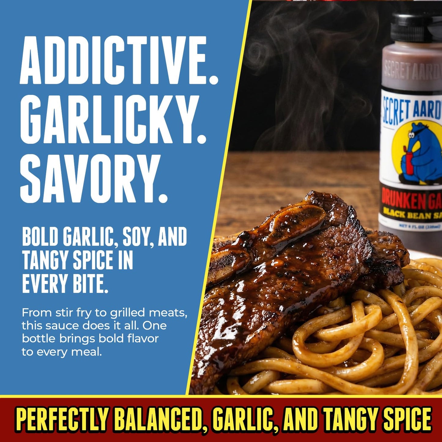 Secret Aardvark Drunken Garlic Black Bean Sauce, Low Carb, 8 fl oz
