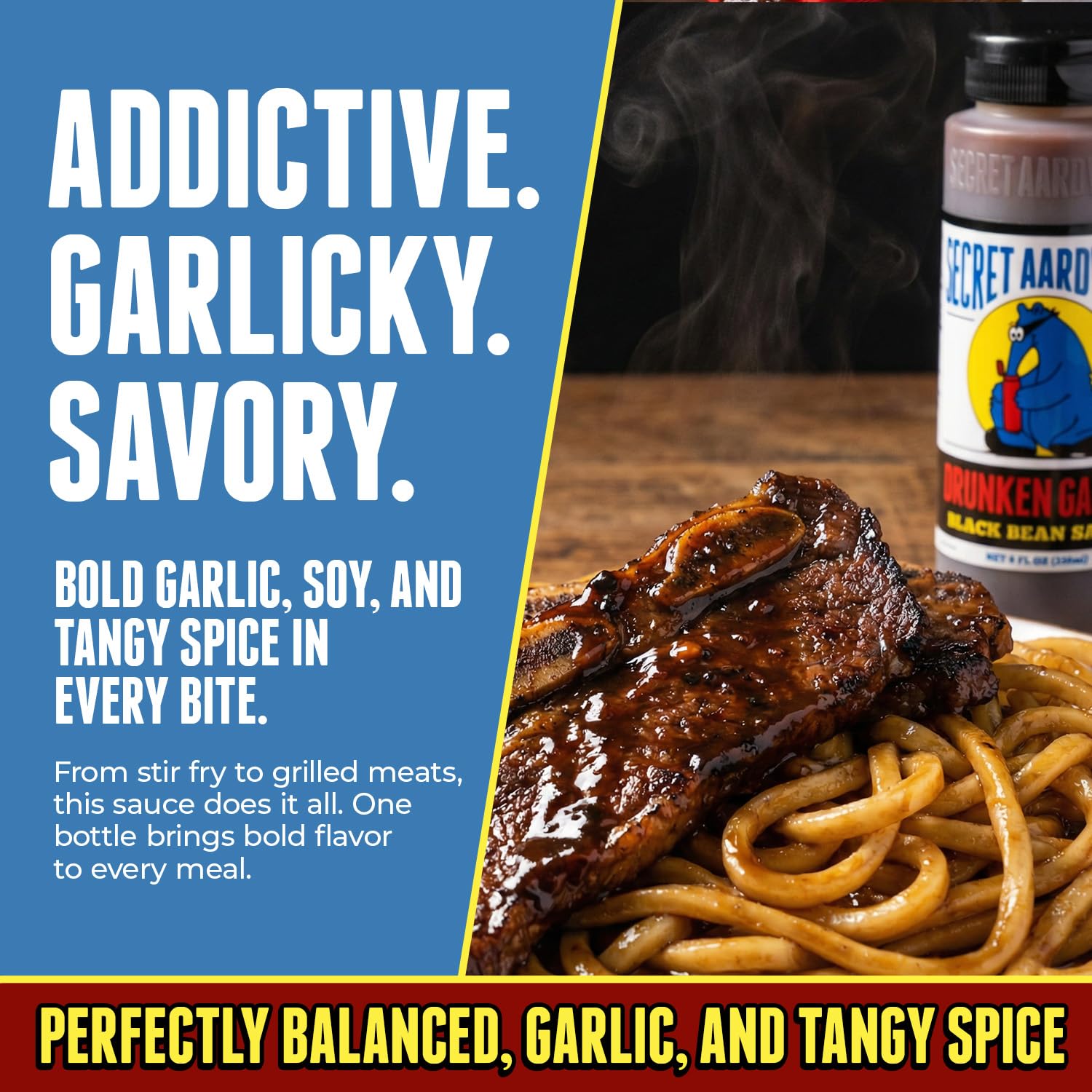 Secret Aardvark Drunken Garlic Black Bean Sauce, Low Carb, 8 fl oz