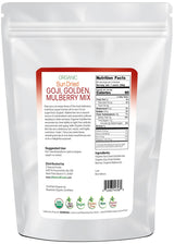Sun Dried Organic 3 Berry Mix - Goji Berries, Golden Berry White Mulberry - Unsweetened No Sugar Added - Three Delicious Exotic Superfoods For Snacks