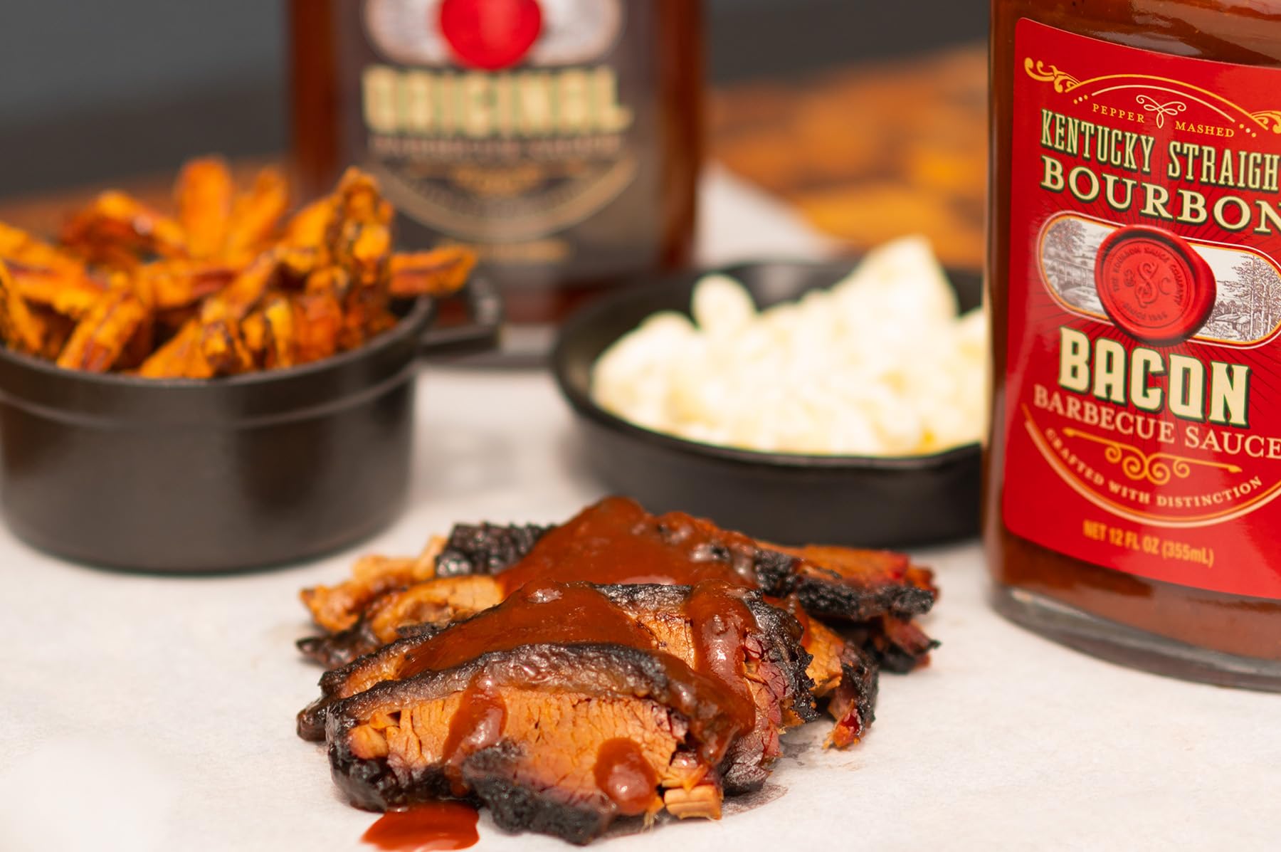 Kentucky Straight Bourbon Barbecue Sauce Bacon | | Perfect for Grilling | Condiment for Chicken, Ribs, Veggies | Rich & Savory Flavor | 12 Fl Oz