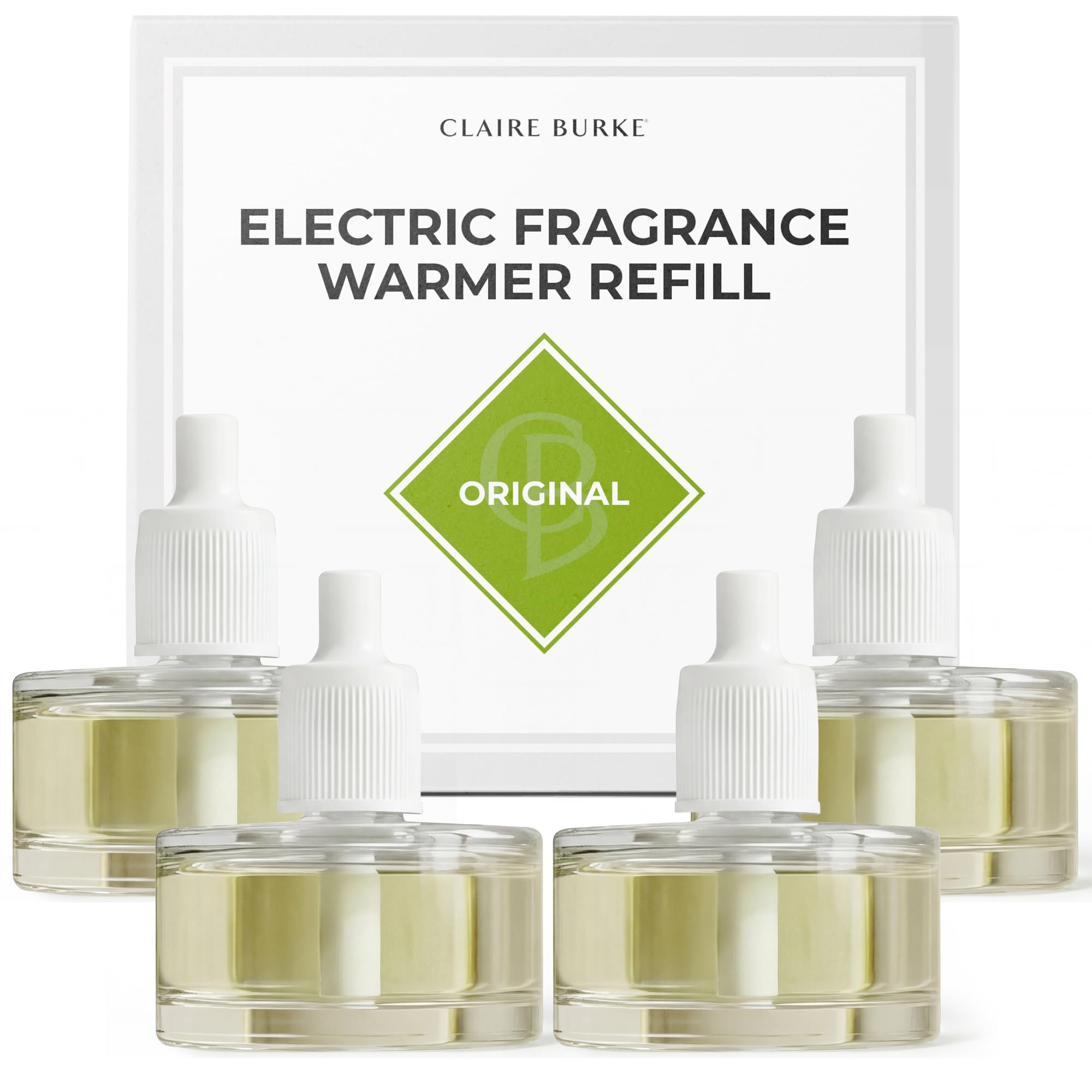 Claire Burke Plug in Scented Oil 4 Refills for Home and Bathroom, Original Scent, Pack of 2, 1.42 Oz