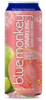 Blue Monkey Sparkling Guava Juice - Real Fruit Juice, No Sugar Added, All Natural, Lightly Carbonated, Halal Certified - Refreshing Tropical Sparkling
