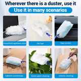 30-Pack Duster Refills Kit -Heavy Duty Disposable Dust Replacement Heads Includes 3 Duster Handles for Home and Office Cleaning Ceiling
