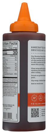 Kinders Organic Bourbon Peach BBQ Wing Sauce, 15.2 OZ