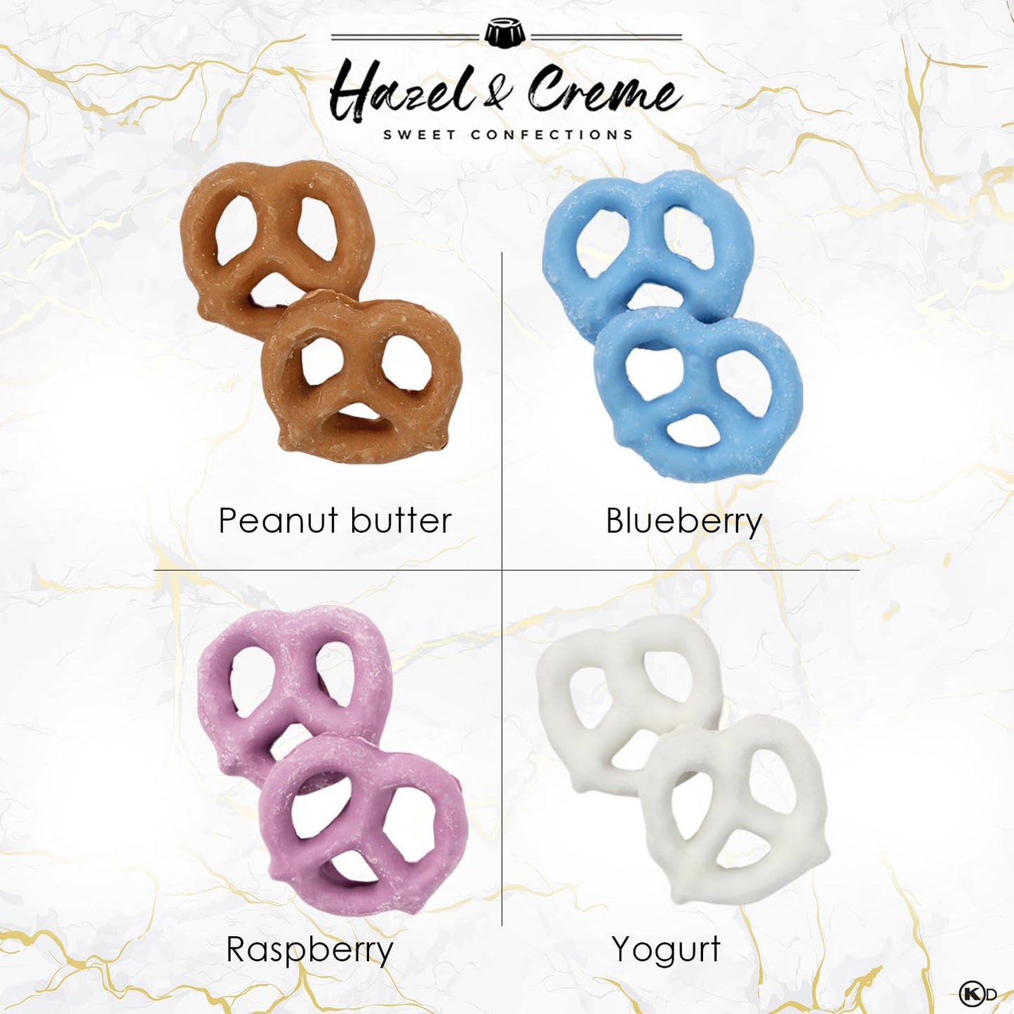 Father's Day Yogurt Pretzel Gift Basket - 4 Flavor Gourmet Pretzel Assortment - Birthday Gift - Thank You, Sympathy, Kosher