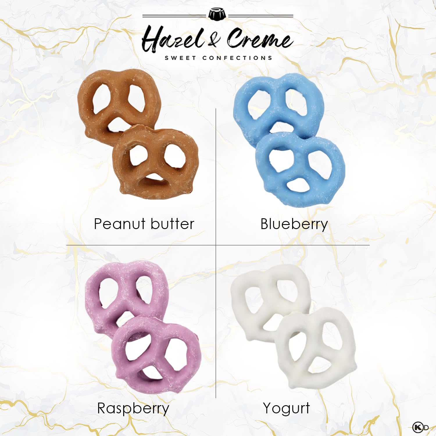 Father's Day Yogurt Pretzel Gift Basket - 4 Flavor Gourmet Pretzel Assortment - Birthday Gift - Thank You, Sympathy, Kosher