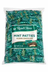 Russell Stover MINT PATTY IN DARK CHOCOLATE INDIVIDUALLY WRAPPED (2 POUNDS, Mint Dark Chocolate)
