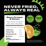 Popchips Potato Chips, Sour Cream & Onion, 24 ct Single Serve 0.8oz Bags, Low-Calorie and Gluten Free, Salty Snacks for Adults and Children, Kosher