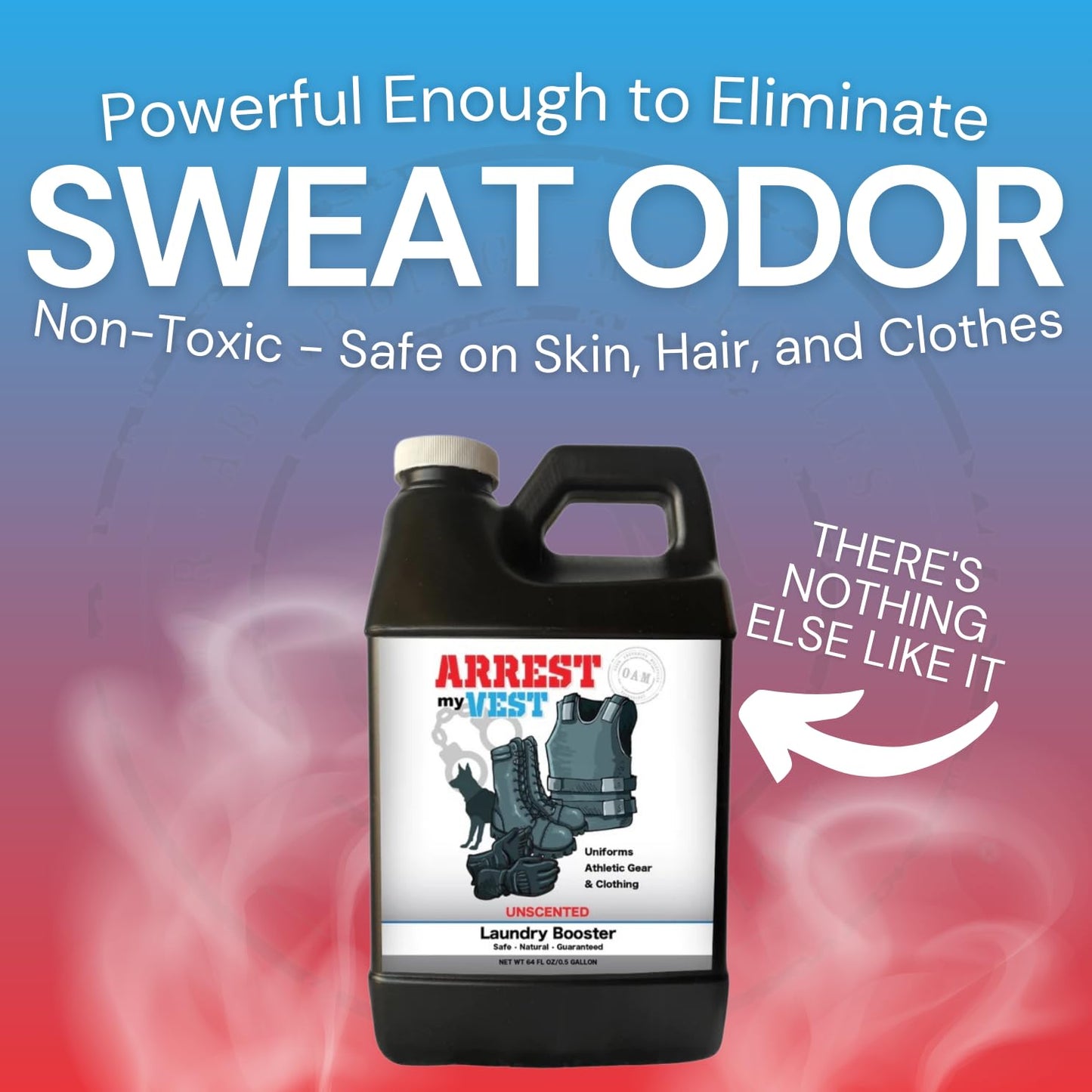 Arrest My Vest Military Grade Laundry Booster Deodorizer For Strong Odor to Get The Sweat Smell Out of Clothes, Uniforms, Police Gear, and All Fabrics
