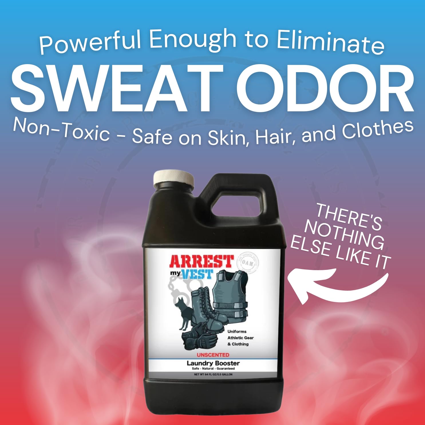 Arrest My Vest Military Grade Laundry Booster Deodorizer For Strong Odor to Get The Sweat Smell Out of Clothes, Uniforms, Police Gear, and All Fabrics
