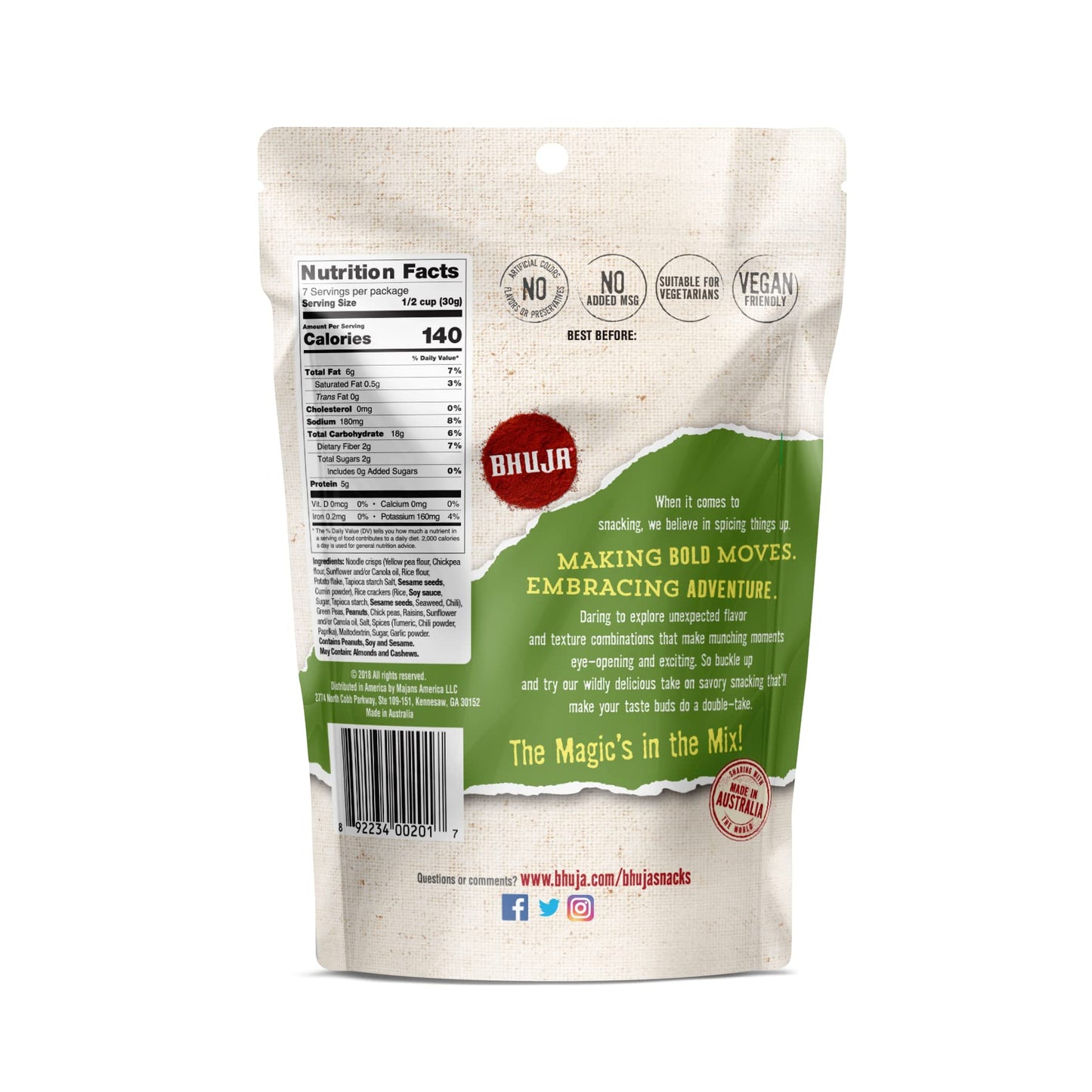 Majans Bhuja Gluten Free Snack Mix, Non-GMO | No Preservatives | Vegetarian Friendly | No Artificial