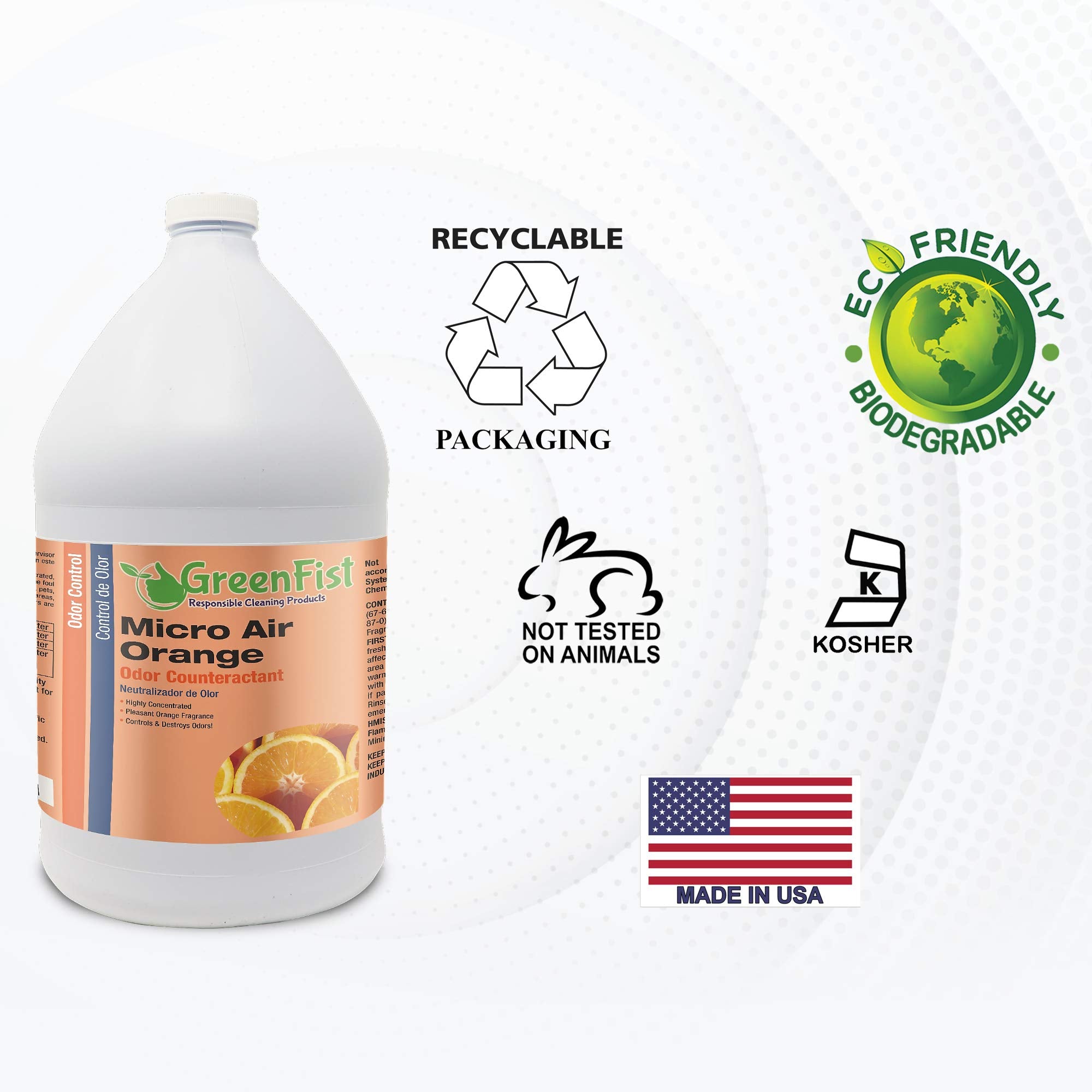 Micro Air Odor Counteractant Pleasant Orange Fragrance [ Concentrated ] (1 Gallon)