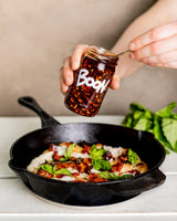 Boon Sauce Chili Oil, (8 Ounces), Spicy Chili Oil with Garlic, Anchovies and Shallots