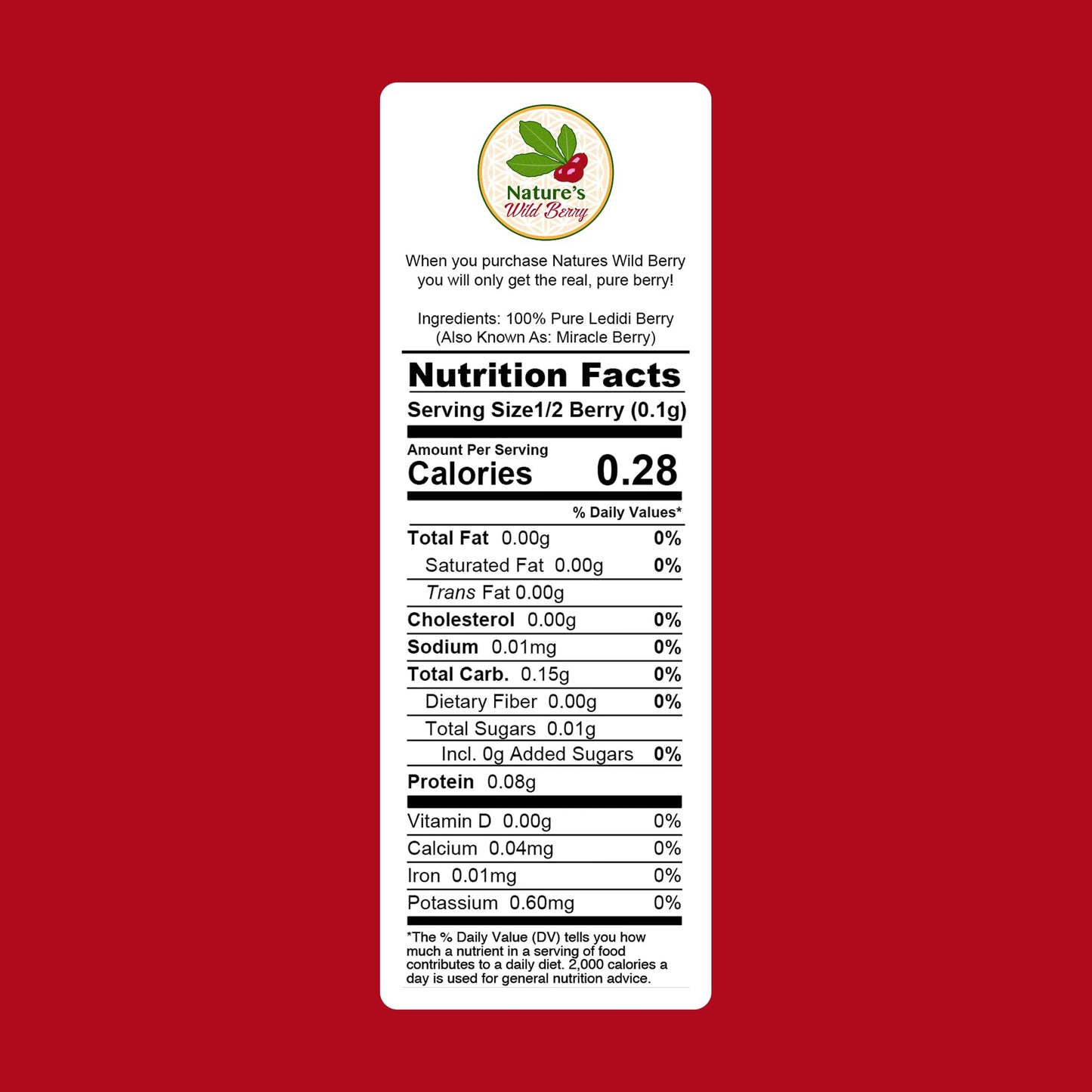 Nature's Wild Berry Miracle Berry Halves | 30 Freeze Dried Flavor Tripping Halves | Turns Sour Sweet | Hermetically Sealed Metal Tin | 100% Plastic