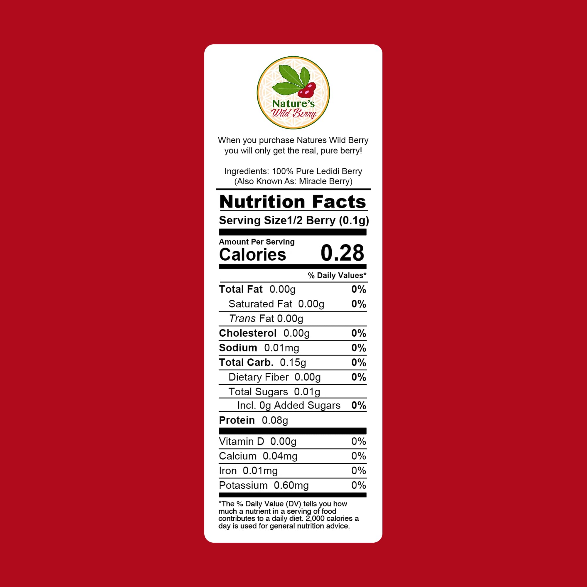 Nature's Wild Berry Miracle Berry Halves | 30 Freeze Dried Flavor Tripping Halves | Turns Sour Sweet | Hermetically Sealed Metal Tin | 100% Plastic