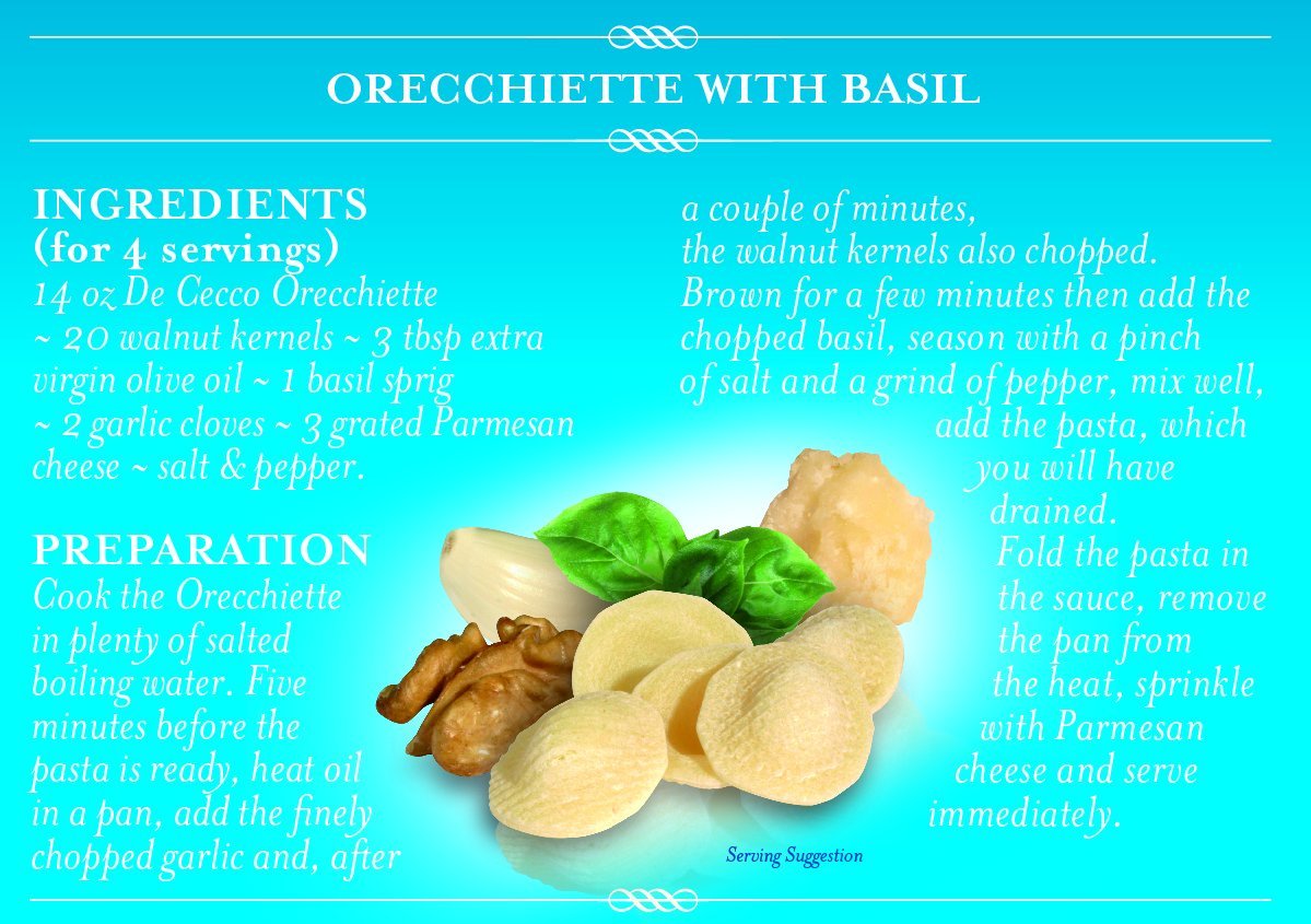 De Cecco Semolina Pasta, Orecchiette No.91, 1 Pound (Pack of 5)