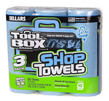 Sellars 54483 Toolbox Shop Towels 3-Pack, 11" Length x 9.4" Width, Blue (1 Packs of 3 Rolls, 55 Sheets per Roll)