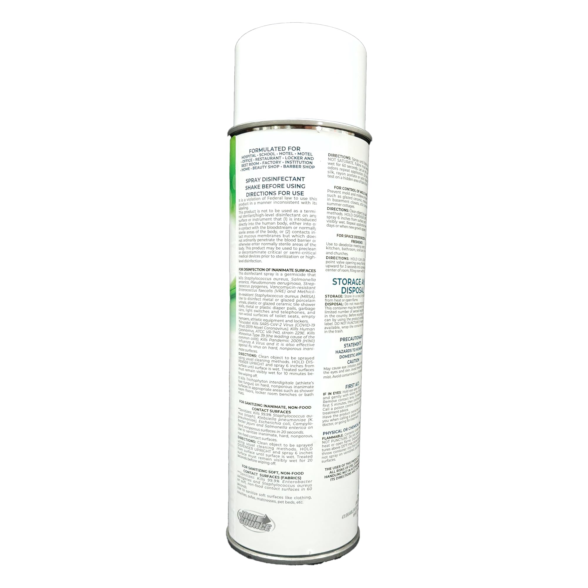 Jani-Source ViruScrub Aerosol, Hospital Grade MRSA Disinfectant Spray, Ready-To-Use, Citrus Scent, 3 Pack…