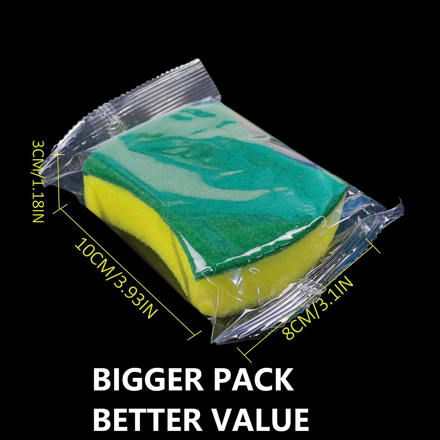 (490 Pack) Kheoxusa Individually Wrapped Sponges,Sponge Individually Wrapped,Individually Wrapped Sponges Bulk Packed for Cleaning Dishes Kitchen
