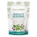 Heaven Blends Fertility Blessing Tea for Women - USDA Organic - Red Raspberry Leaf, Peppermint, Chaste Tree Berry (Vitex), Red Clover, Nettle