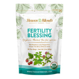 Heaven Blends Fertility Blessing Tea for Women - USDA Organic - Red Raspberry Leaf, Peppermint, Chaste Tree Berry (Vitex), Red Clover, Nettle