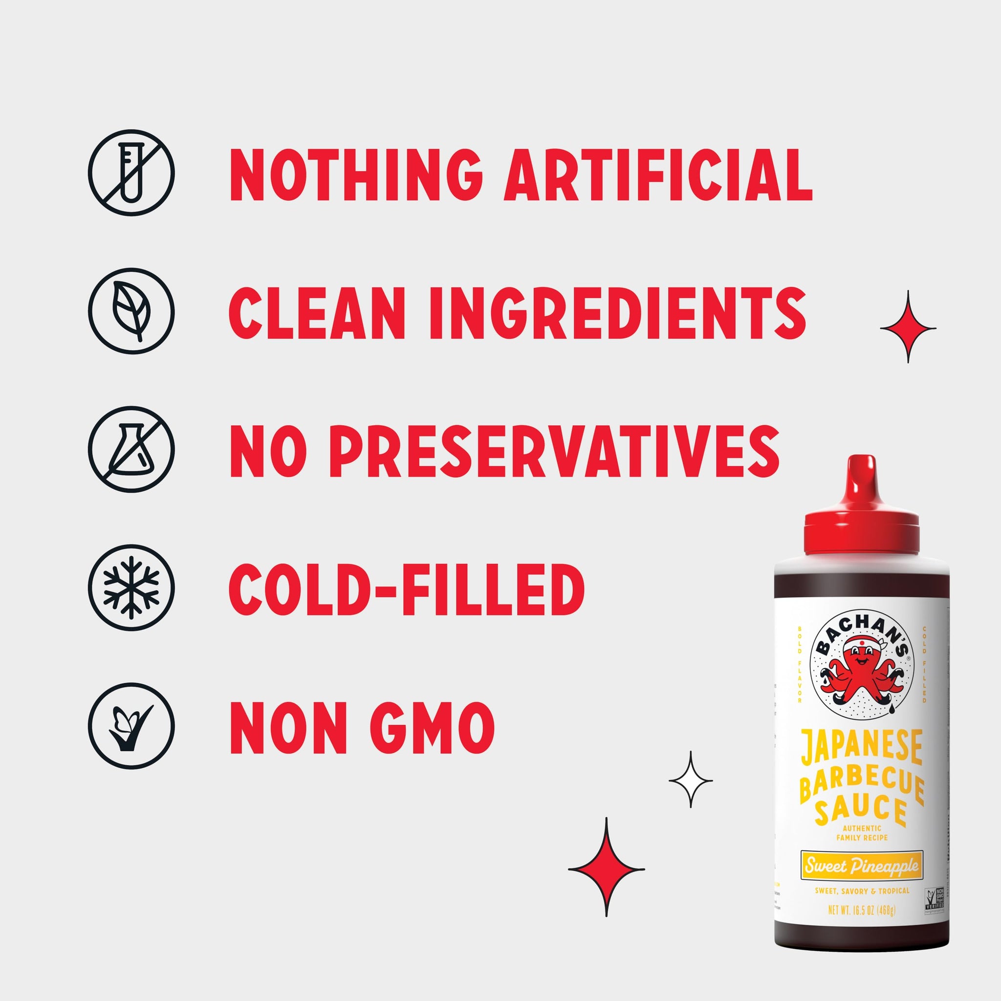Bachan's Japanese Barbecue Sauce - Sweet Pineapple, 16.5 Oz Bottle, Cold-Filled, Non GMO, No Preservatives, BPA free - Sweet BBQ Sauce for Wings