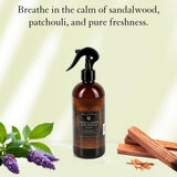 Abbey & Sullivan Linen Spray, Sandalwood & Patchouli, Warm and Earthy Odor Eliminating Scent, Pack of 2, 16 oz