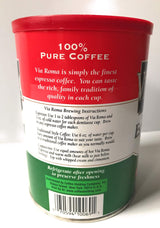 Via Roma Espresso Roast Coffee - 10.5 oz Canister of 100% Pure Italian Coffee
