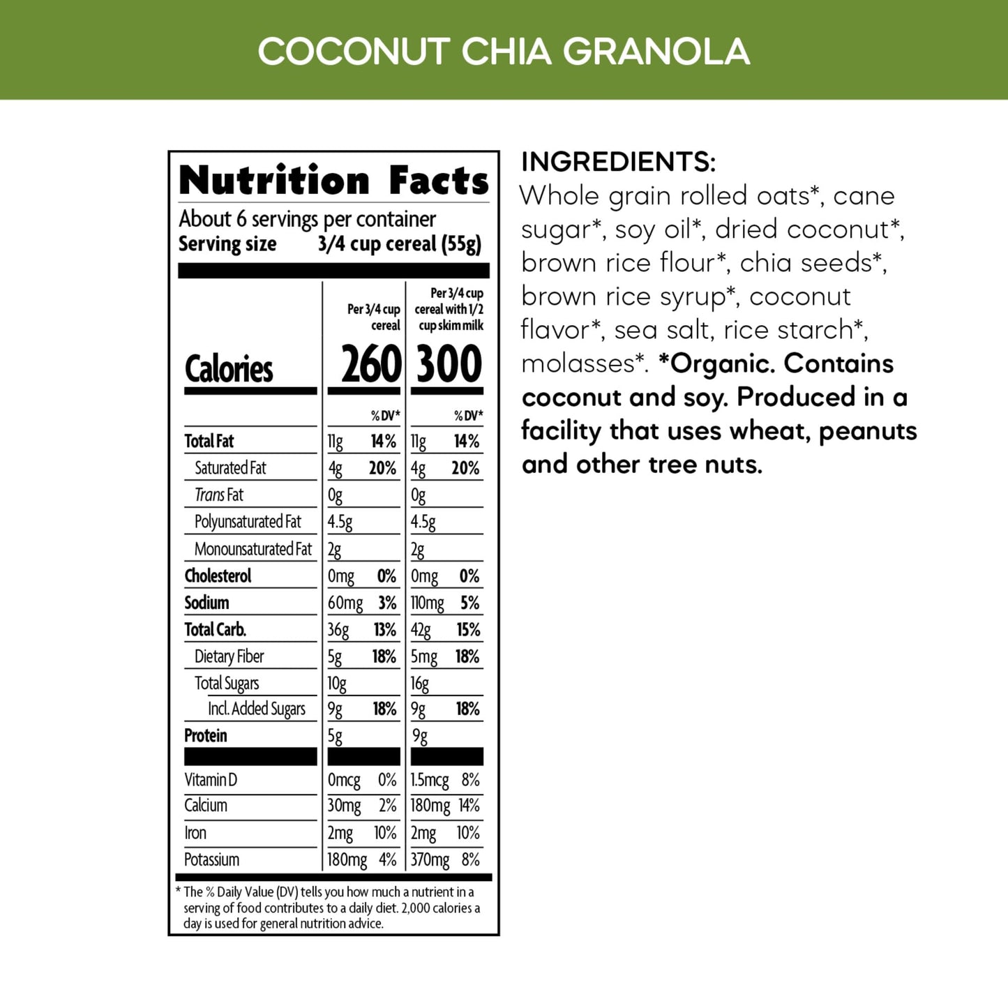 Natures Path, Granola Coconut Chia Organic, 12.34 Ounce