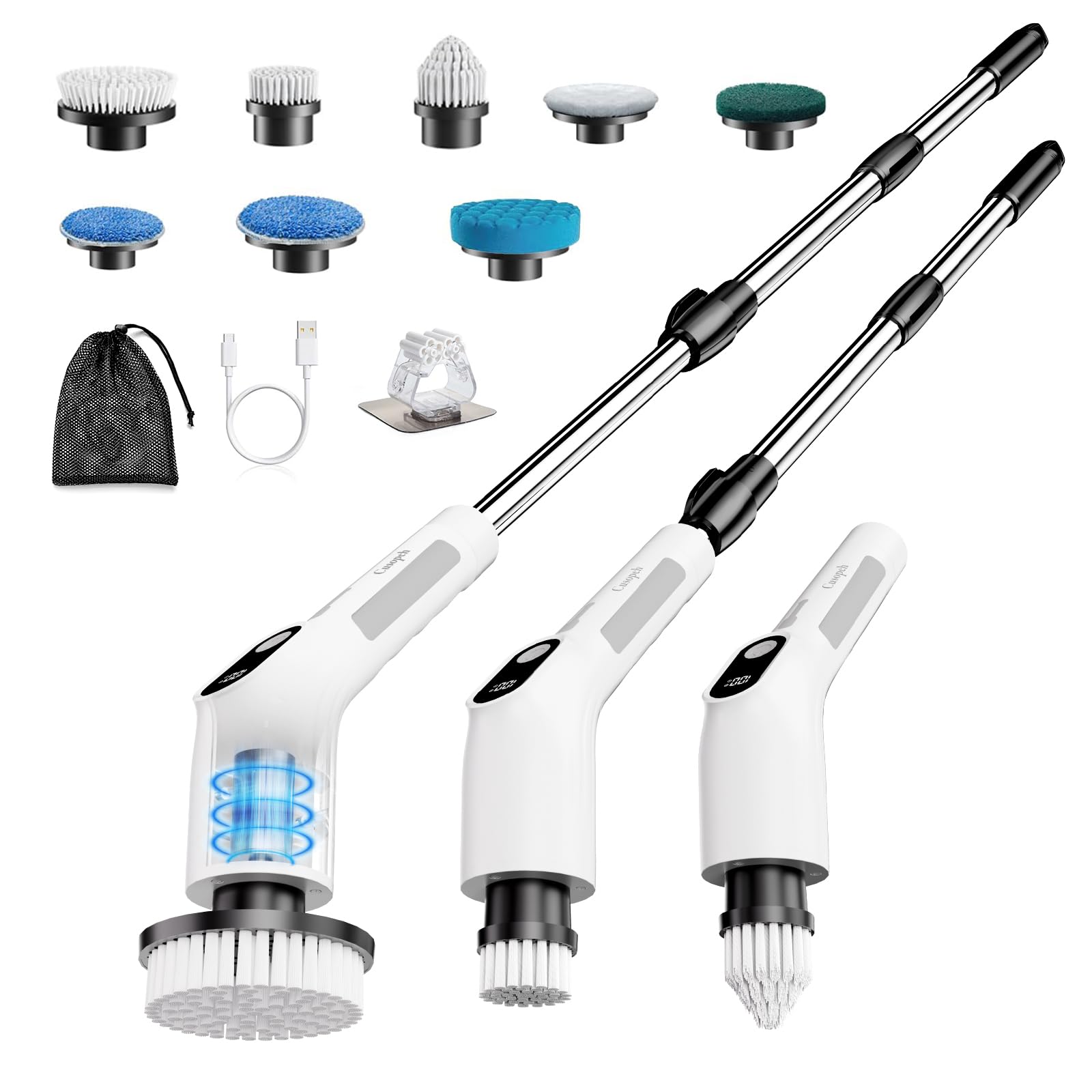 Cusopeh Electric Cleaning Rotary Brush, White, Standard
