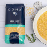 DOMA Millet 14.08lb (8x1.76lb) - Gluten-Free Whole Grain Superfood, Great for Grain Bowl, Hot Cereal, Porridge, Salads, Side Dishes, Puddings, Non-GMO